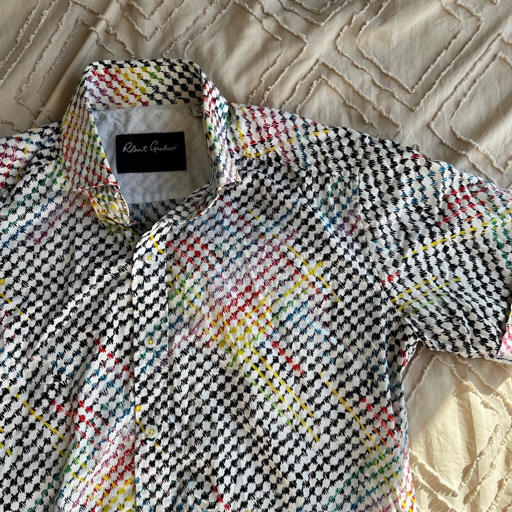 Robert Graham Button Down Patterned T-Shirt - image 4